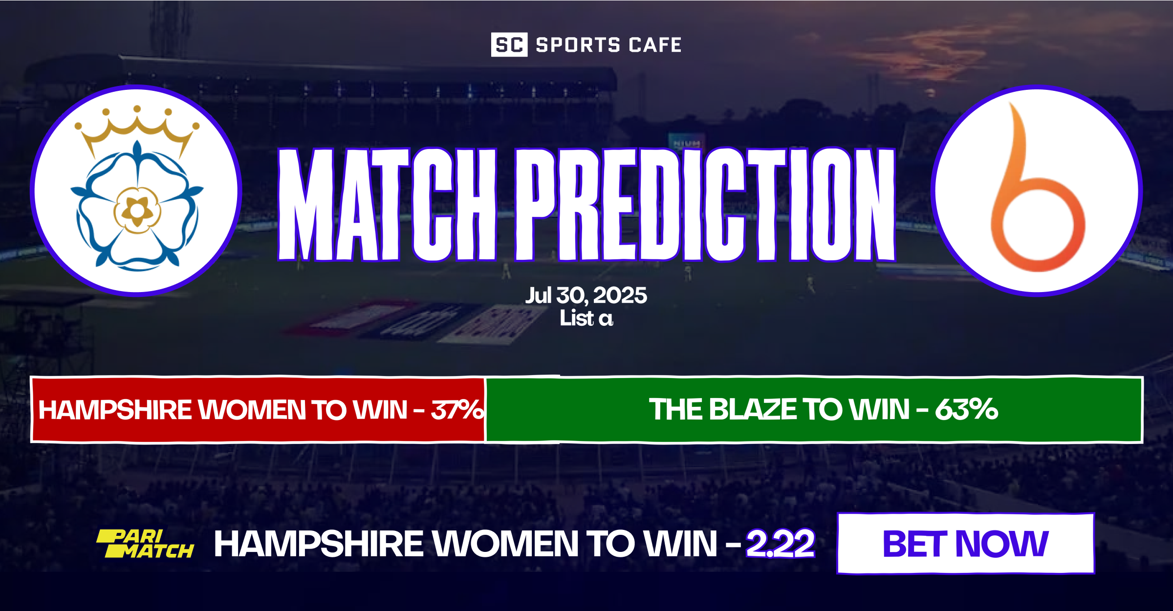 Hampshire Women vs The Blaze match prediction.
